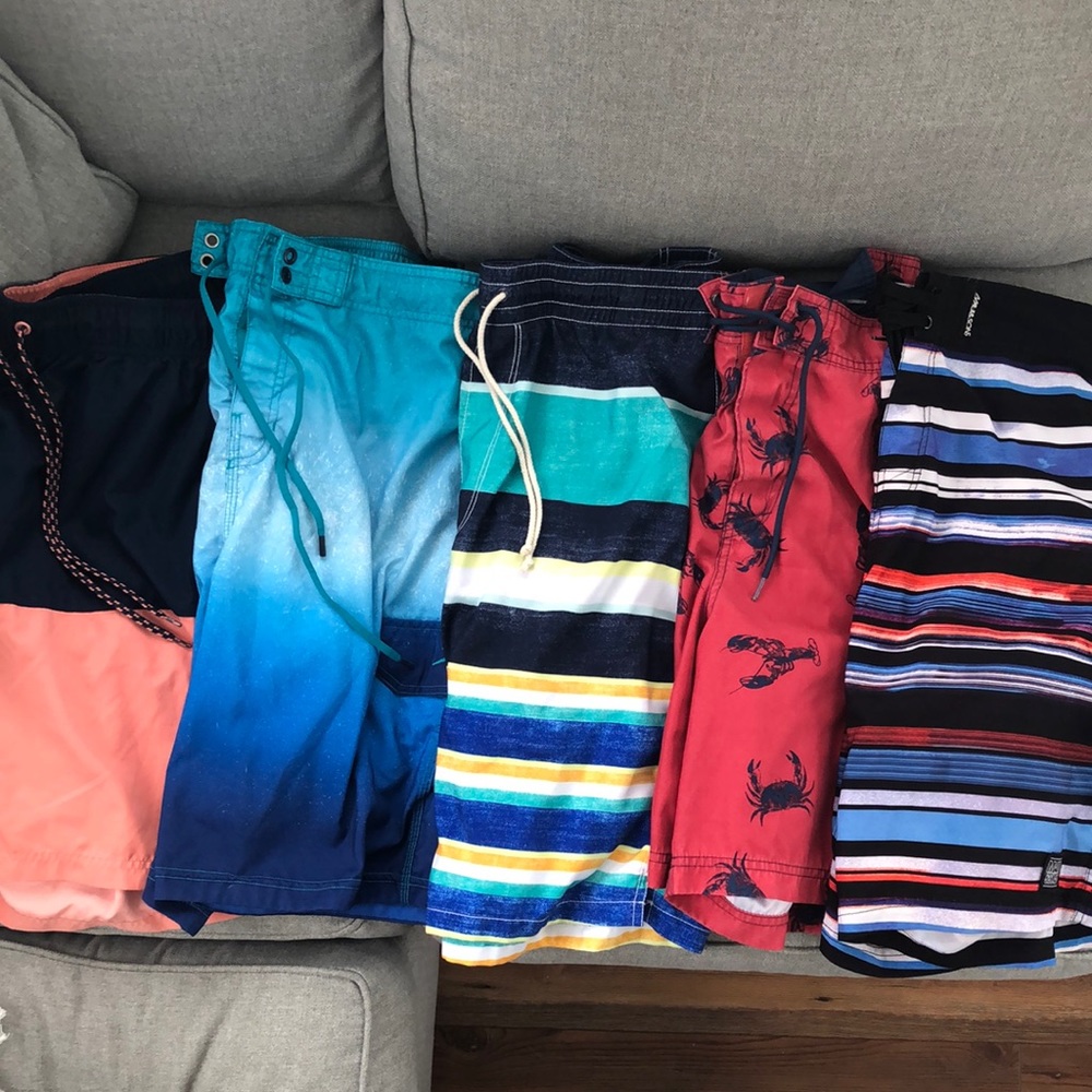 Mens size L and XL bathing suits.